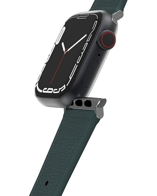 Leather Watch Band for IWatch Series 7/8/9 38/40/41mm Juniper SPRIG (Green)