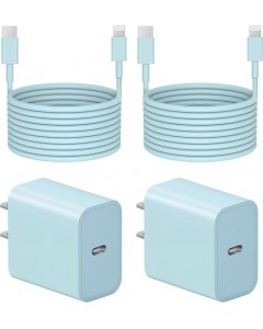 6 Ft iP Fast Charger   2-Pack 20W Super Fast Charger with Long Fast Charging Cable-Blue